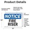 Signmission Fire Riser OSHA Notice Sign, Vinyl Decal, 14in W x 10in L, 2PK OS-2PACK-NS-D-1014-L-12654 - alternate 2